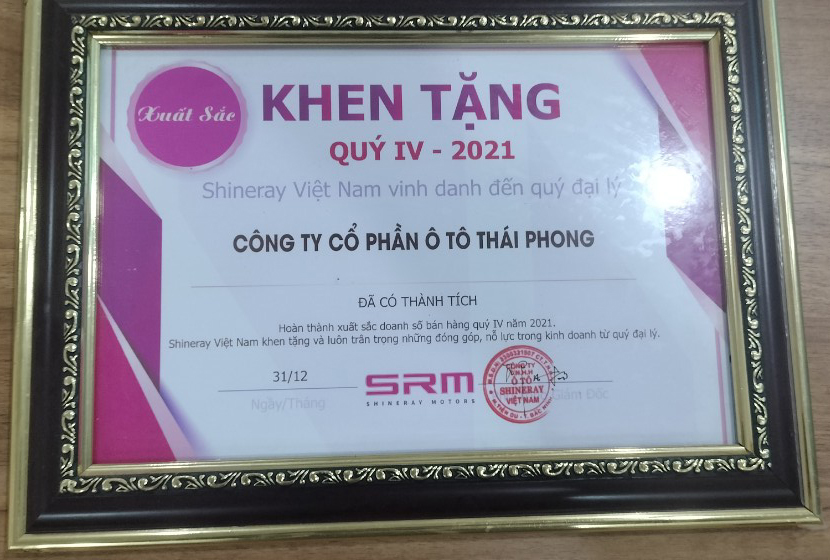 Danh hiệu và Giải thưởng ô tô Thái Phong