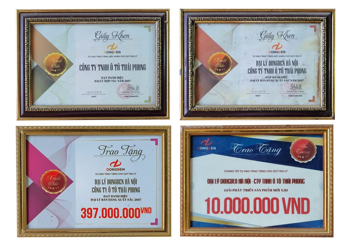 Danh hiệu và Giải thưởng ô tô Thái Phong