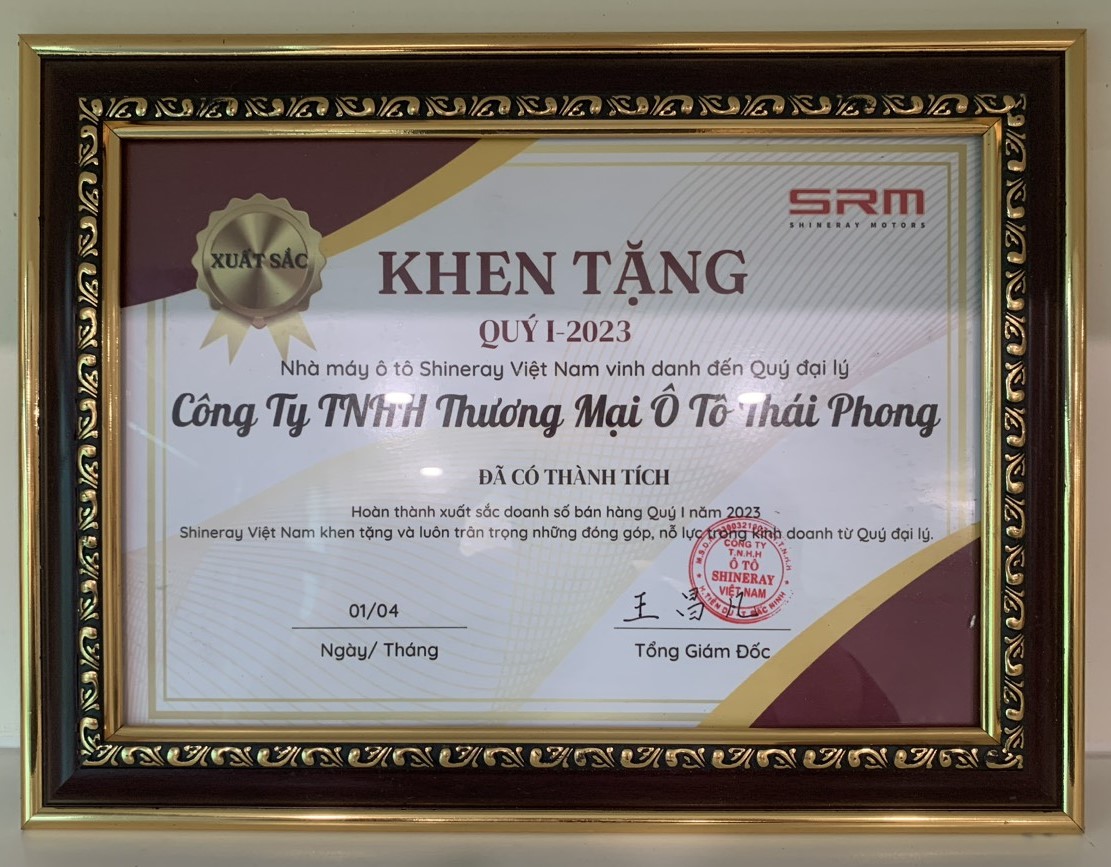 Danh hiệu và Giải thưởng ô tô Thái Phong