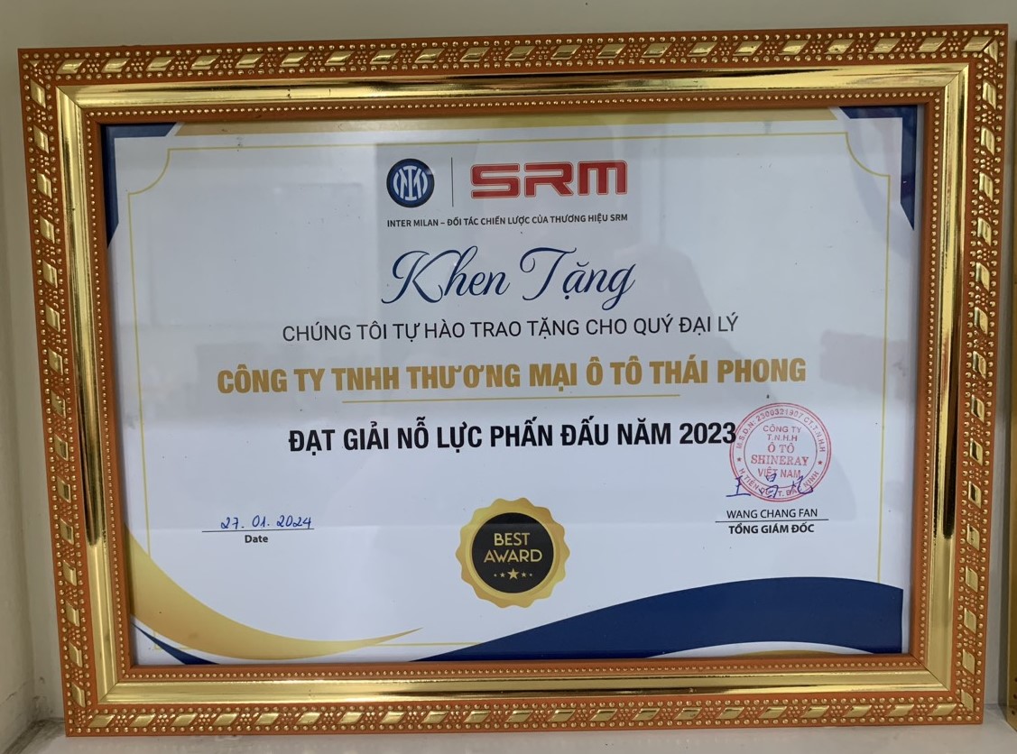 Danh hiệu và Giải thưởng ô tô Thái Phong