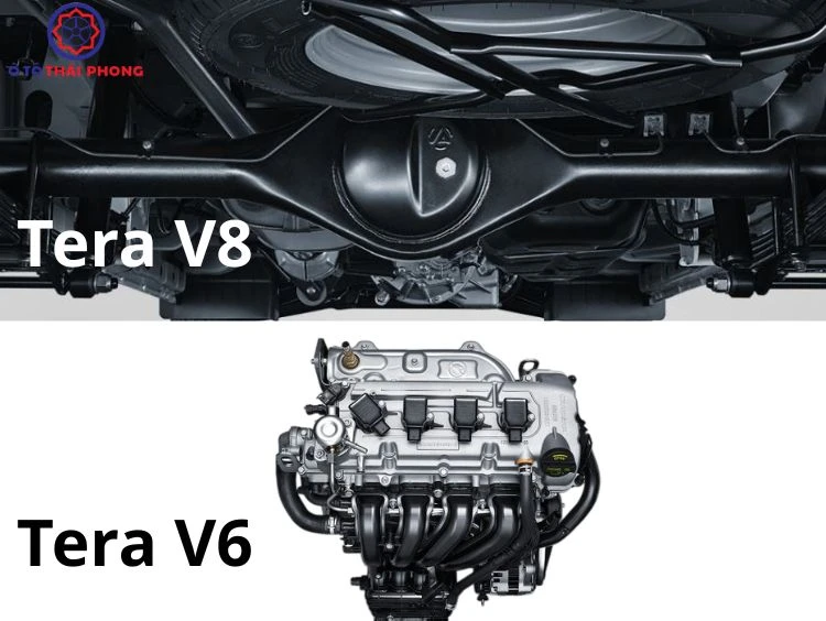 so sánh xe tải van Tera V6 và Tera V8