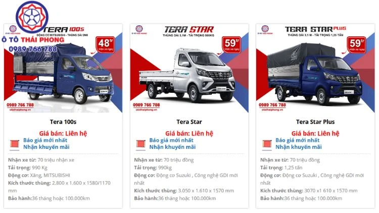 Thái Phong có phân phối cả xe tải Euro 4 và Euro 5 chính hãng